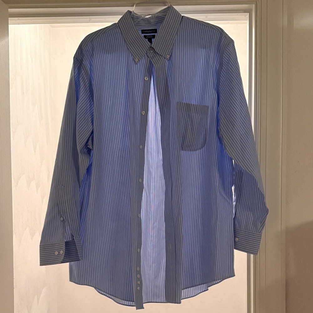 Croft & Barrow Light Blue Striped Casual Shirt